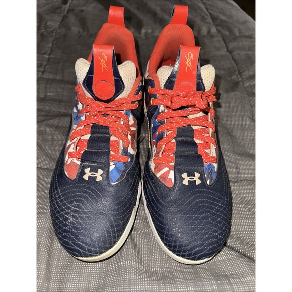UNDER ARMOUR UA BH Youth Boys Baseball & Cleats 6Y Red White Blue Stars USA - Picture 2 of 8